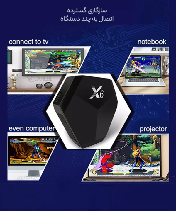 کنسول بازی به همراه دسته بازی بی سیم X6