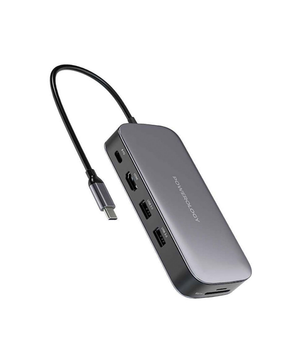 هاب تایپ سی 5 پورت و هارد اکسترنال اس‌اس‌دی 512 گیگابایت پاورولوژی PWSDHB512