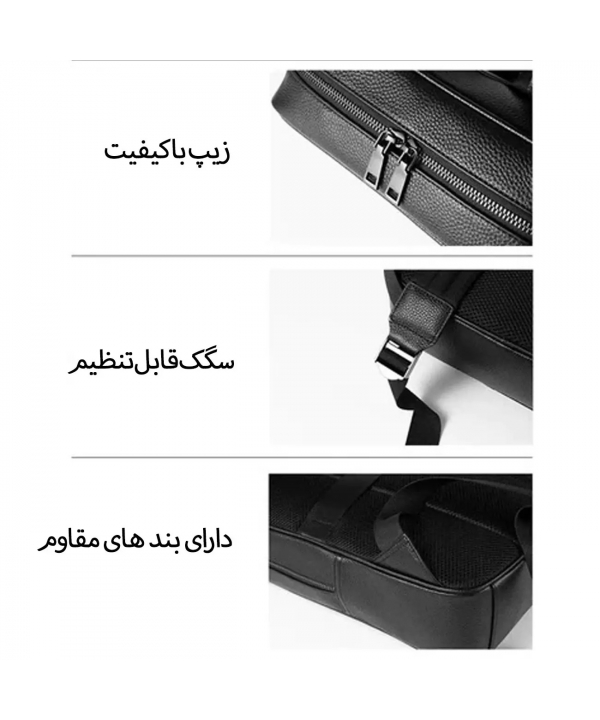 کوله پشتی ساده چرمی لپ تاپ 16 اینچ سری لوکس کوتتسی 14038