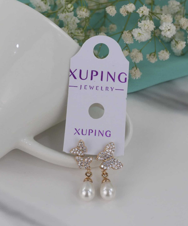 گوشواره زنانه میخی ژوپینگ Xuping مدل پروانه کد AAC-454