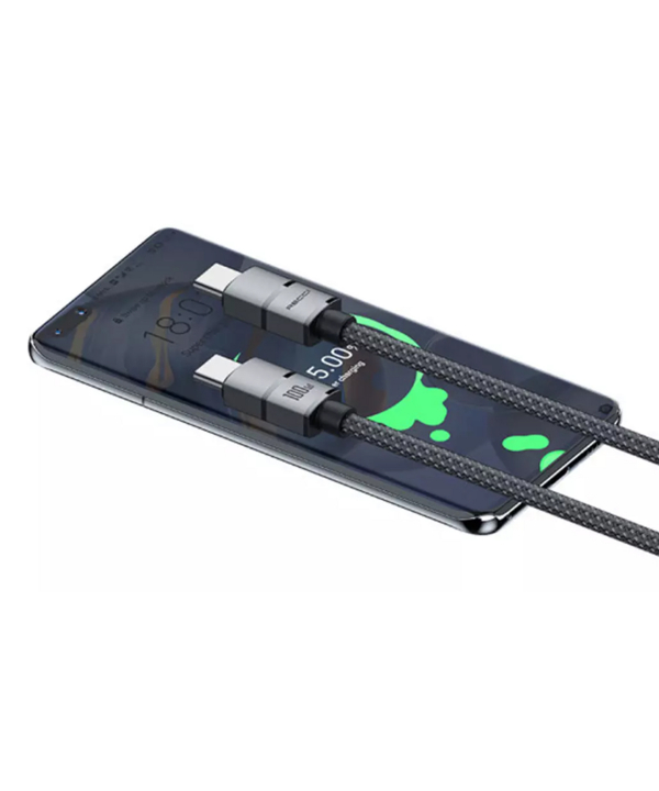 کابل سوپر فست شارژ 100 وات تایپ سی به تایپ سی 1.2 متری رسی RECCI RS08CC 100W