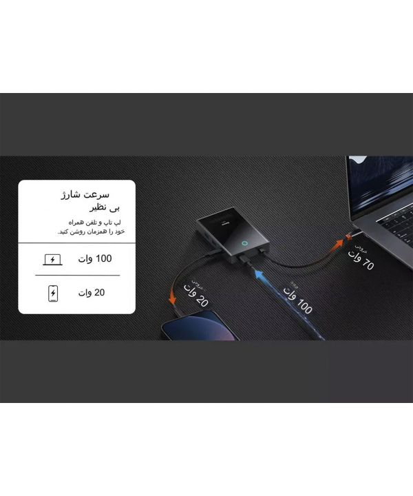 هاب تایپ سی 8 پورت بیسوس Baseus Focus Series 8 Port Type-C Hub Adapter WKYY030413