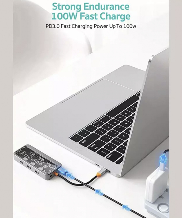هاب 10 پورت تایپ سی کوتسی Coteci 10 in1 Multifunctional Docking Station 16013