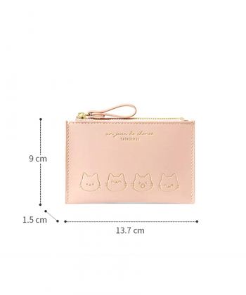کیف پول کوچک زیپی طرح گربه دخترانه TAOMICMIC Y8960 Cartoon Mini Purse Zipper Ladies Card Bag