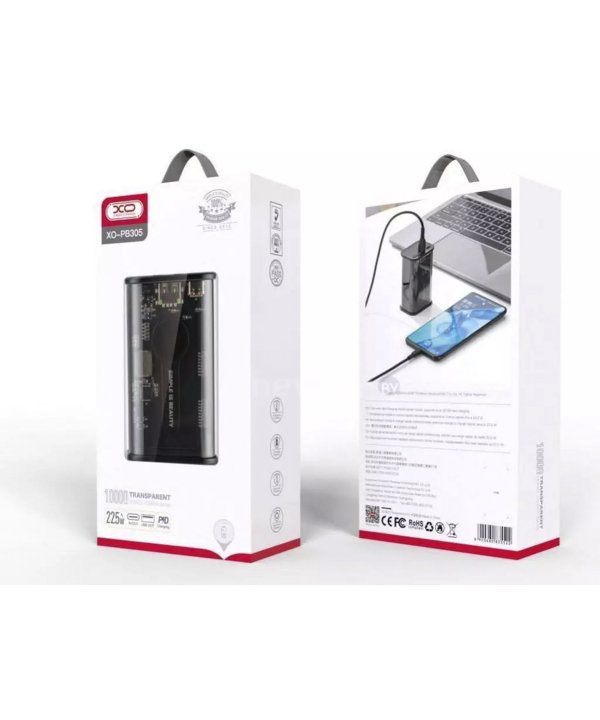پاوربانک 22.5 وات 10000 همراه با کابل تایپ سی و لایتنینگ ایکس او XO PB306 10000mAh USB/Type-C Powerbank