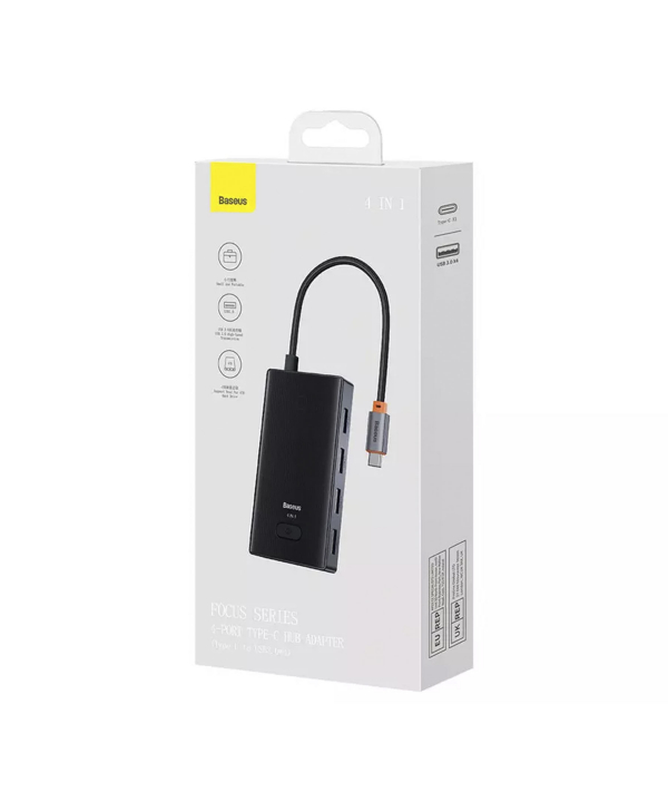 هاب تایپ سی چهار پورت یو اس بی بیسوس Baseus WKYY030013 4 in 1 Type-C to USB3.0x4 HUB Adapter