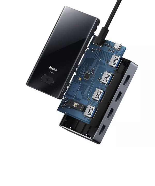 هاب تایپ سی چهار پورت یو اس بی بیسوس Baseus WKYY030013 4 in 1 Type-C to USB3.0x4 HUB Adapter