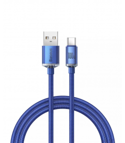 کابل سوپر فست شارژ یو اس بی به تایپ سی 100 وات 1.2 متری بیسوس Baseus Crystal Shine USB to USB-C Cable CAJY000401