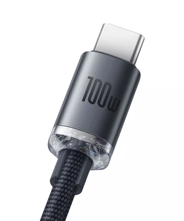 کابل سوپر فست شارژ یو اس بی به تایپ سی 100 وات 1.2 متری بیسوس Baseus Crystal Shine USB to USB-C Cable CAJY000401