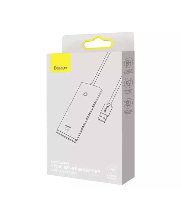 هاب یو اس بی 4 پورت بیسوس Baseus Airjoy 4 Port USB2.0 Hub Adapter WKQX070001