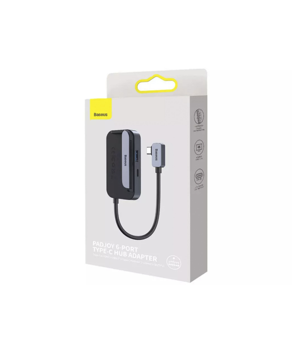 هاب تایپ سی 6 پورت فلزی بیسوس Baseus PadJoy 6-Port Type-C HUB Adapter WKWJ000113