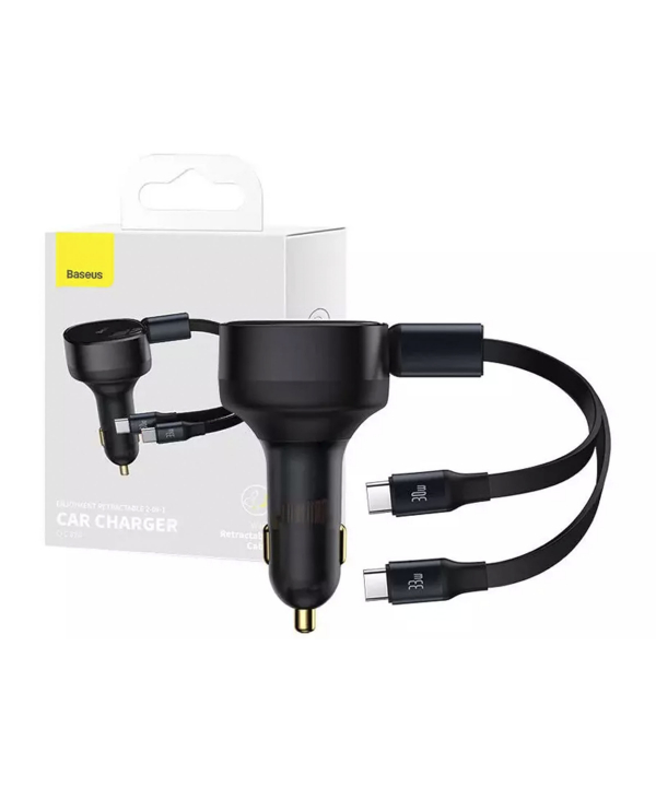 شارژر فندکی فست شارژ ماشین تایپ سی 33 وات بیسوس C00035500111-00