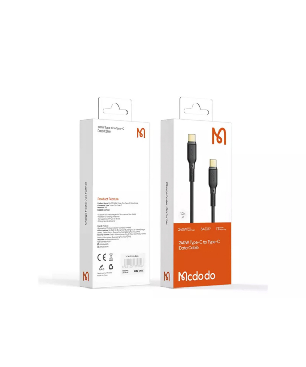 کابل شارژ فوق سریع تایپ سی به تایپ سی 240 واتی 1.2 متری مک دودو MCDODO CA-3310 Fast Charge