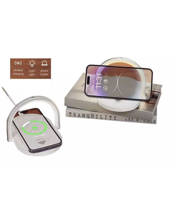 شارژر بی سیم و چراغ خواب رسی Recci RLS-L15 Wireless Charging 3-In-1 charger 15W