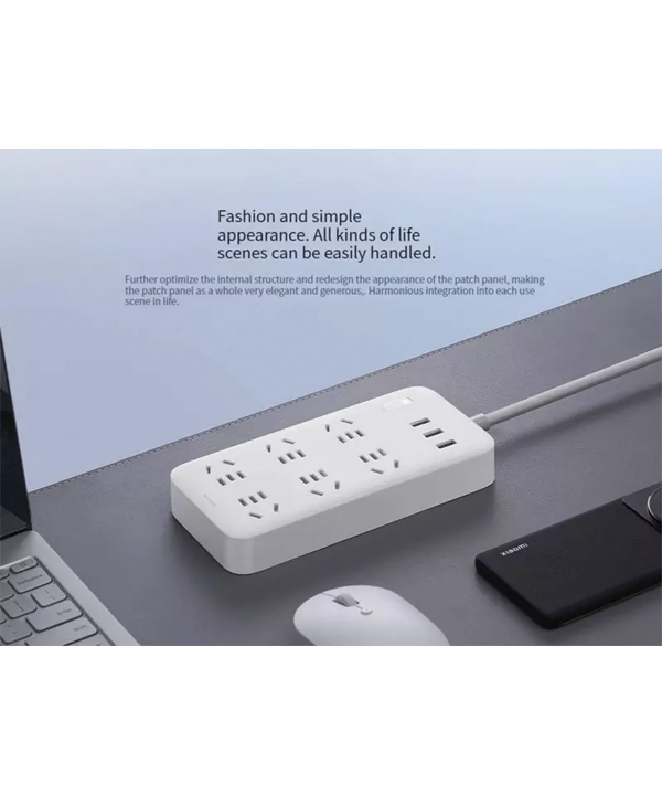چند راهی و شارژر 6 سوکت و 3 یو اس بی شیائومی Xiaomi CXB6-1QM Power Strip