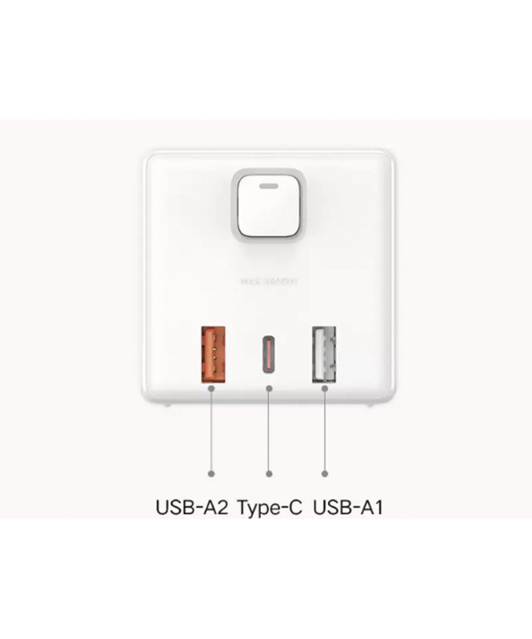 چند راهی مکعبی سه سوکت و دوه پورت یو اس بی و یک پورت تایپ سی شیائومی Xiaomi Rubik Cube Adapter Pro 33W Wired Fast Charge Version