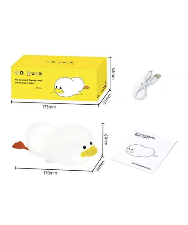 چراغ خواب فانتزی رومیز شارژی سیلیکونی Duck LED Night Lamp Silicone USB Rechargeable Sleeping light ZD-31