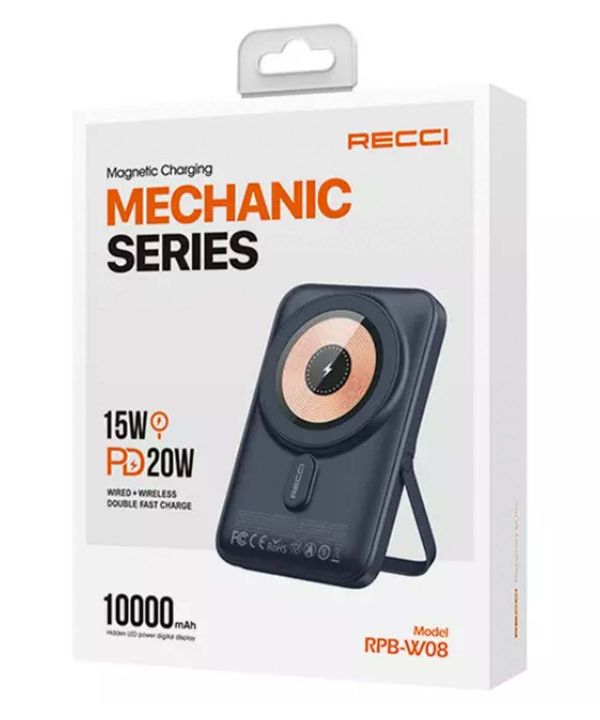 پاور بانک وایرلس مگنتی 20 وات 10000 رسی RPB-W08