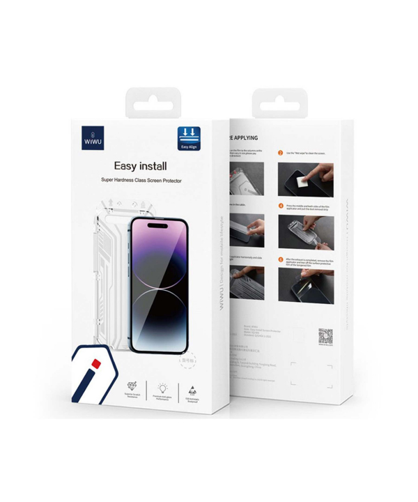 گلس آیفون 15 پرو ویوو همراه با ابزار نصب WiWU Easy instal tempered glass IP15 pro SQ-005