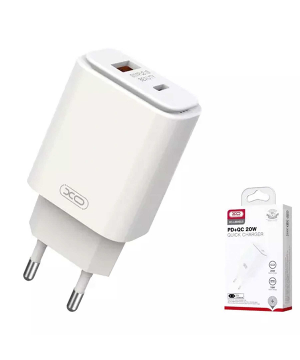 شارژر دیواری فست تایپ سی و یو اس بی 20 وات ایکس او XO L90A PD20W+QC18W Fast Charger