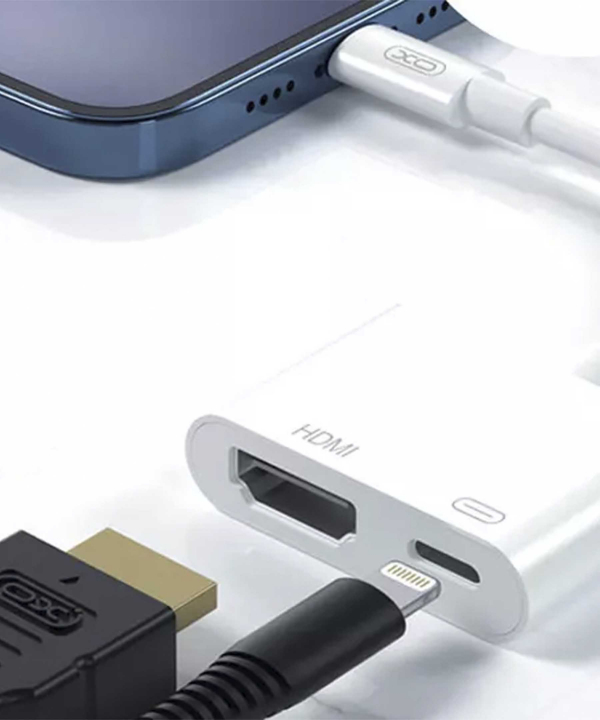 مبدل لایتنینگ به اچ دی ام آی و اتصال همزمان شارژر ایکس او XO HUB005 Lightning To HDMI & Charging Port
