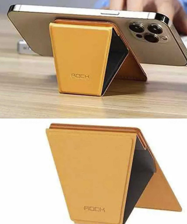 پایه نگهدارنده و کیف کارت اعتباری مگنتی چرمی آیفون سری 12 راک ROCK RPH0968 Magnetic Card holder Stand