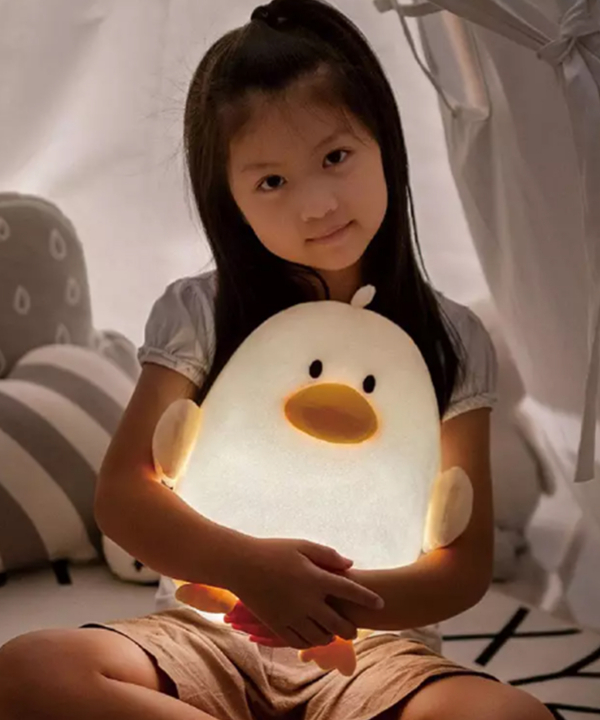 چراغ خواب فانتزی رومیزی اردک مخملی Plush Duck Soothing Night Light Children's Warm