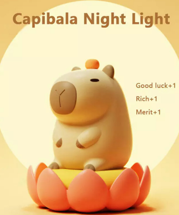 چراغ خواب رومیزی سیلیکونی شارژی New Capibara Silicone Night Light Sleeping DS-CPBR-01