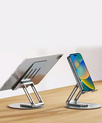 هولدر رومیزی موبایل و تبلت تاشو چرخشی راک ROCK Metal Rotating Foldable Desktop Stand RPH0993