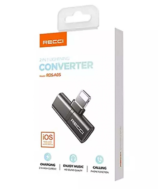 مبدل لایتنیگ 2 در 1 رسی RECCI RDS-A05 Lightning Converter