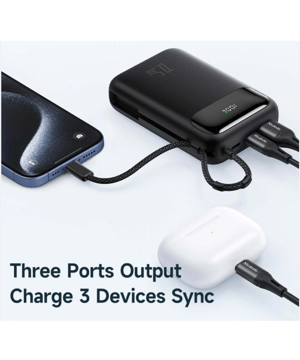 پاور بانک تایپ سی و یو اس بی 22.5 وات 20000 همراه با کابل لایتنینگ مک دودو Mcdodo MC-371 Power Bank 20000mAh 22.5W