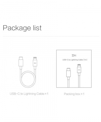 کابل شارژ تایپ سی به لایتنینگ اورجینال شیائومی Xiaomi ZMI Fast Charge Type-C to Lightning AL870C