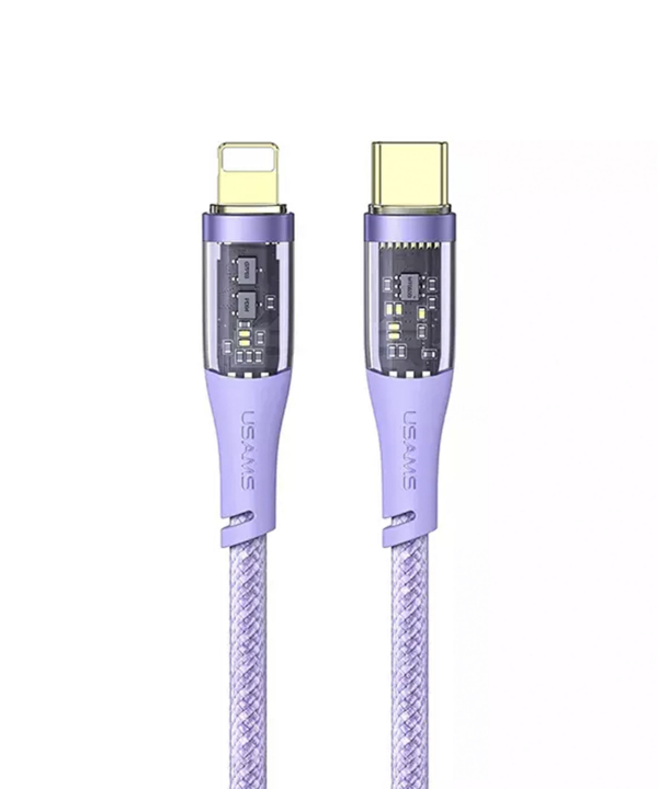 کابل شارژ سریع و دیتای تایپ سی به لایتنینگ 1.2 متری 20 وات یوسامز USAMS data cable US-SJ573 Type-C to Lightning