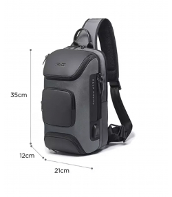 کوله پشتی تک بند یو اس بی دار 8 لیتری بنج BANGE BG-7086 Men Chest Bag Single Shoulder Bag