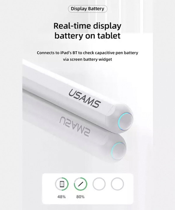 قلم لمسی مغناطیسی آیپد یوسامز Usams US-ZB254 Magnetic Charging Active Touch Capacitive Stylus Pen
