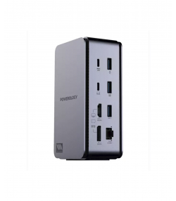 هاب تایپ سی 15 پورت پاورولوژی Powerology 15 in 1 Dual Dock Station PW15IN1DS-GY