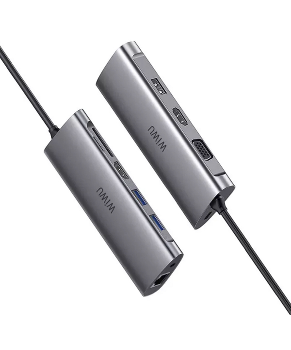 هاب تایپ سی 10 پورت فلزی ویوو WiWU Alpha A11312H Type-C Hub 11-in-1