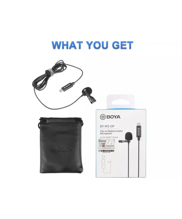 میکروفن یقه ای تایپ سی سیمی بویا BOYA BY-M3-OP Lavalier Microphone for DJI Osmo Pocket