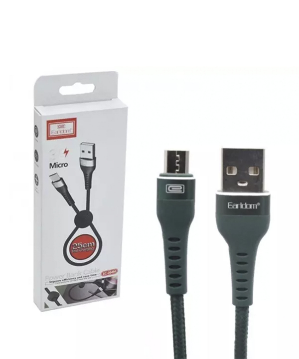 کابل شارژ یو اس بی به میکرو یو اس بی پاوربانکی 25 سانتی متری ارلدام Earldom EC-094M USB Data Cable 25cm