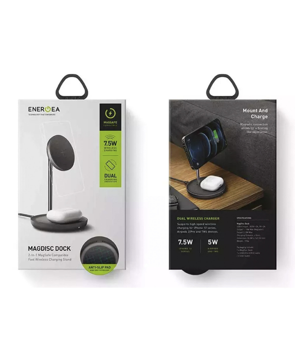 شارژر بی سیم رومیزی 3 آمپر فست انرجیا Energea MagDisc Dock Fast Wireless Charging Stand