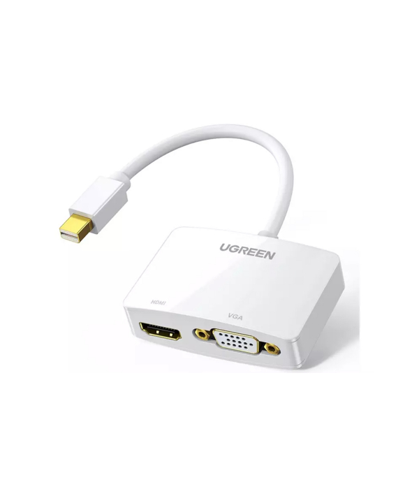 مبدل مینی دیسپلی پورت به وی جی ای و اچ دی ام آی یوگرین Ugreen Mini Displayport 20421 Lightning to HDMI VGA Converter Adapter_J43