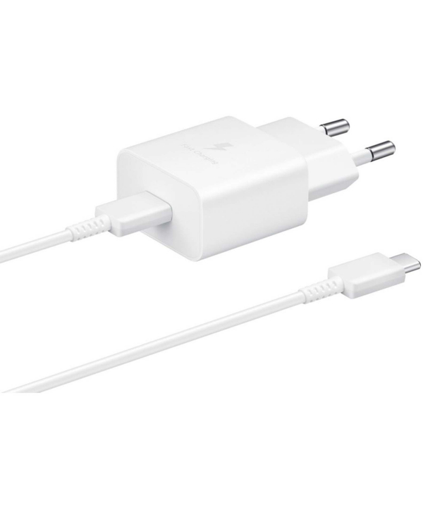 شارژر اصلی فست شارژ 15 وات سامسونگ همراه با کابل دو سر تایپ سی یک متری Samsung 15W Type-C With Type-C Cable