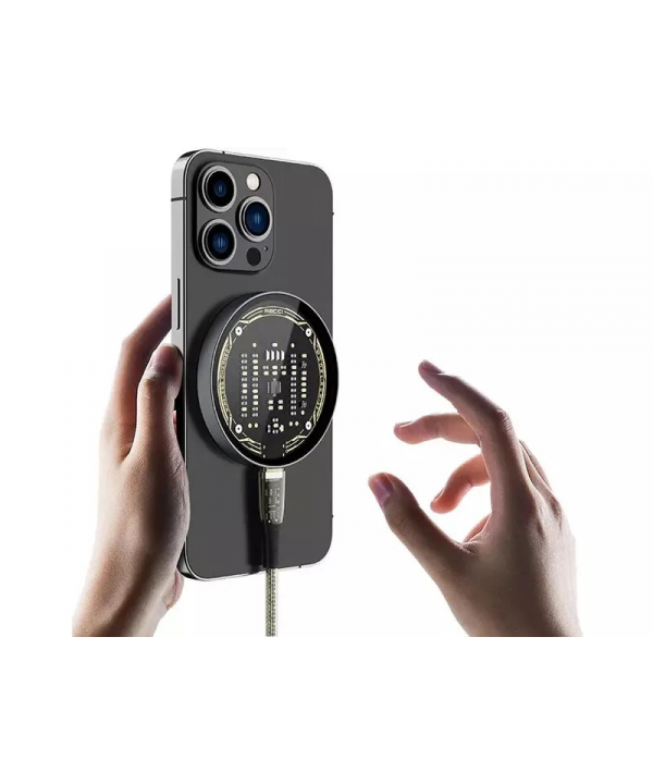 شارژر بی سیم مگنتی 15 وات رسی Recci RCW-23CC MARS Transparent Magnetic suction Wireless Charger