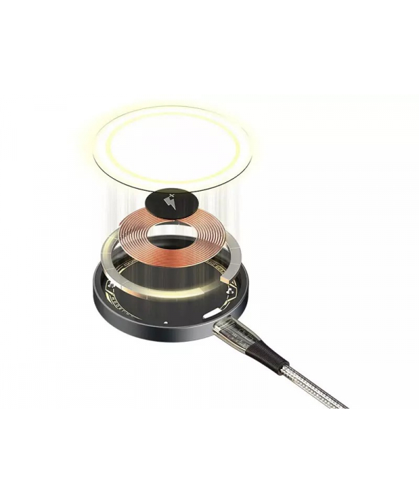 شارژر بی سیم مگنتی 15 وات رسی Recci RCW-23CC MARS Transparent Magnetic suction Wireless Charger