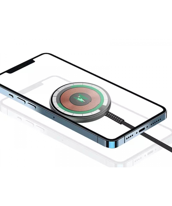 شارژر بی سیم مگنتی 15 وات ویوو Wiwu Transparent Magnetic Wireless Charger M14