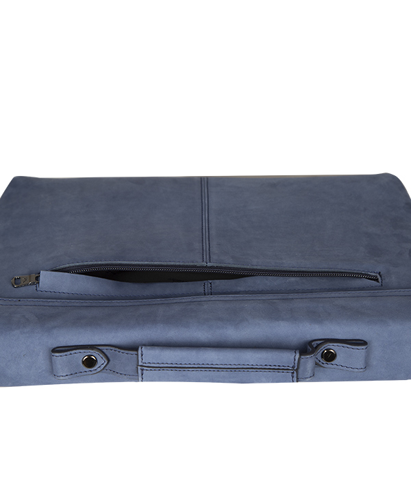 کیف اداری جیر آبی کاربنی چرم مشهد مدل A0585