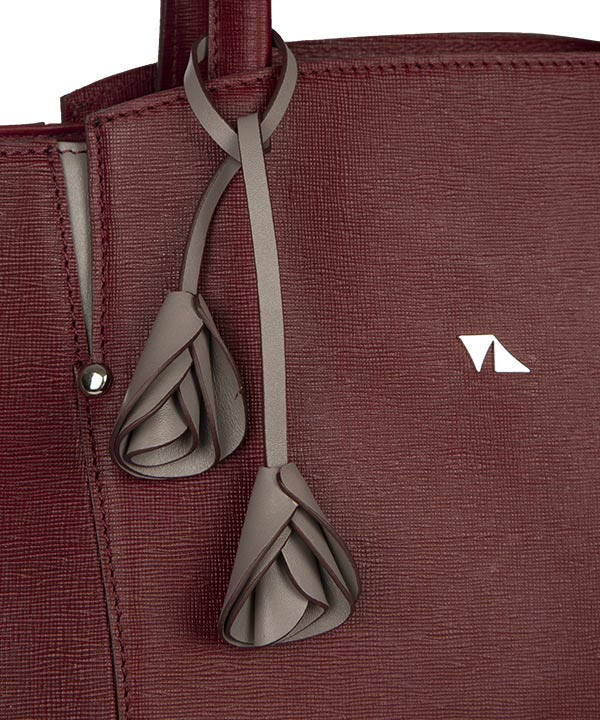 کیف دوشی زنانه زرشکی  چرم مشهد Mashhad Leather