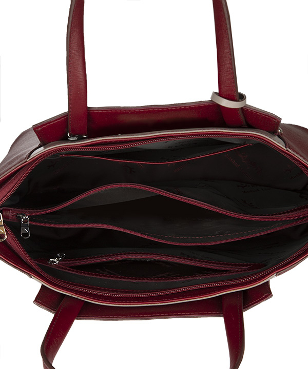 کیف دوشی زنانه زرشکی  چرم مشهد Mashhad Leather