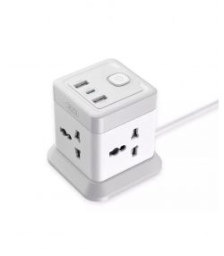 چندراهی برق 4 سوکت, سه یو اس بی و یک تایپ سی دو متری ایکس او Network Extender XO WL20 20W Square Socket 4AC +USB-A+1USB-C PD/QC