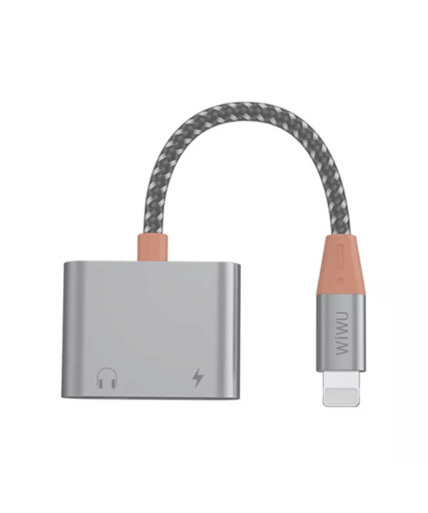 مبدل لایتنینگ به پورت صدا و لایتنینگ ویوو Wiwu LT07 Lightning To 3.5mm Aux Converter Audio Adapter